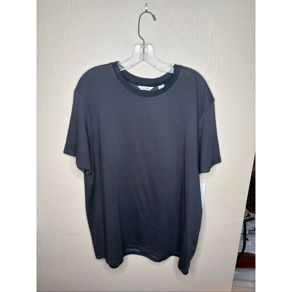 Calvin Klein Classic Fit Textured Crewneck T-Shirt Gray Men's Short Sleeve XL-13